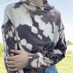 Pink Victoria Secret custom bleached hoodie